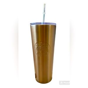 Starbucks Stainless Steel Gold Venti Cup With Straw, Brand New Release 2019